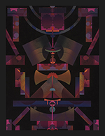 CCK-13, 16 x 12, 2016, ink on japanese fiber - relief print, chine collé, cotton fiber